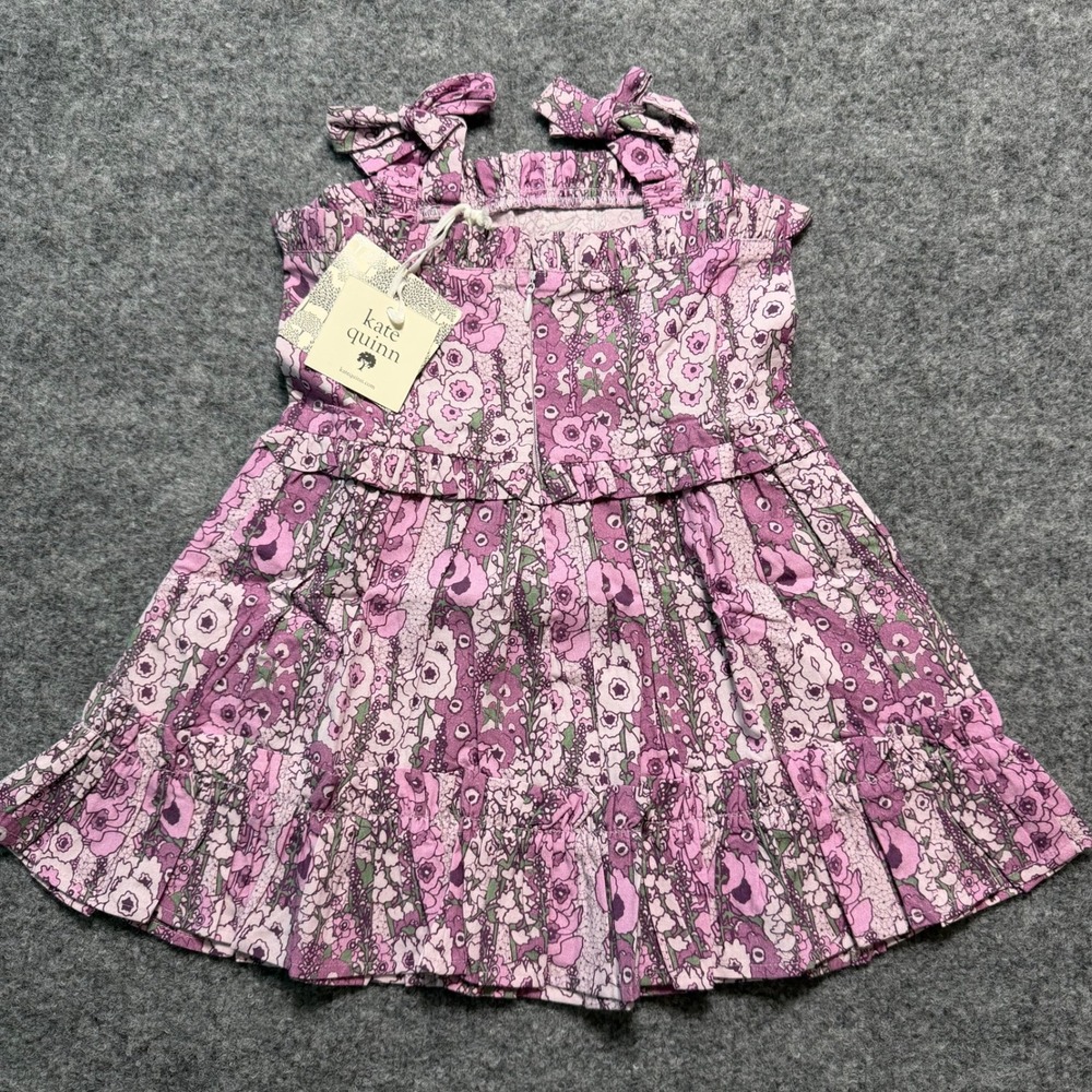KATE QUINN Violet Hollyhock Ruffle Dress 18-24 Months New With Tags - Picture 3 of 6